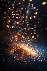 Naklejka premium Sparkling particles explode in a vibrant display of colors