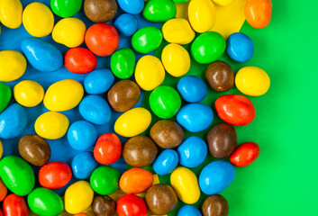 colorful candies high angle view