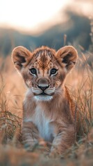 Obraz premium Lion cub wildlife lion animal.