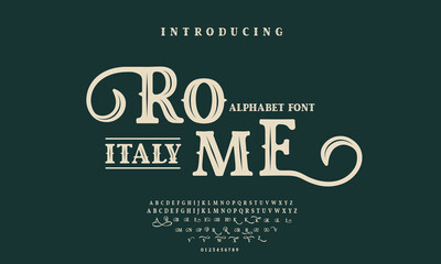 font alphabet Vintage rome italy Victorian typeface decorative Font