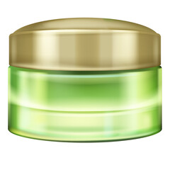 green cosmetic cream container