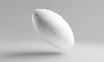Blank Rugby Ball on Light Gray Background