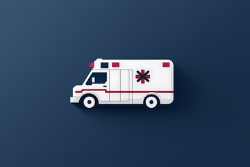 Clean, Minimal Ambulance Logo with Sharp, Geometric Lines