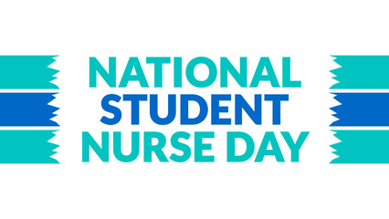 National Student Nurse Day text with side lines on a White background. Which is observed every year in May to celebrate National Student Nurse Day.