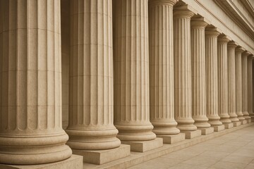 Obraz premium Majestic ancient stone columns architecture