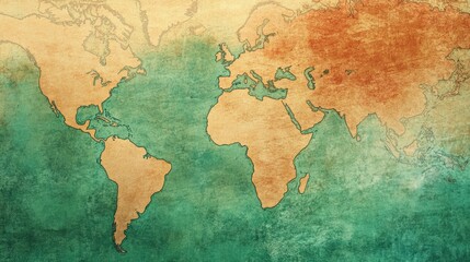 Vintage World Map: A Journey Through Time and Continents
