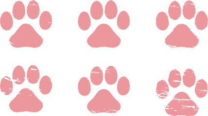 Fototapeta premium 肉球のハンコ・スタンプ 犬 猫 ピンク Dog and cat paw print.