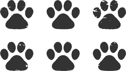 肉球のハンコ・スタンプ　犬　猫　黒　Dog and cat paw print. © samemen