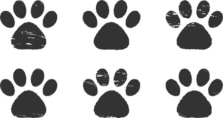 Fototapeta premium 肉球のハンコ・スタンプ 犬 猫 黒 Dog and cat paw print.
