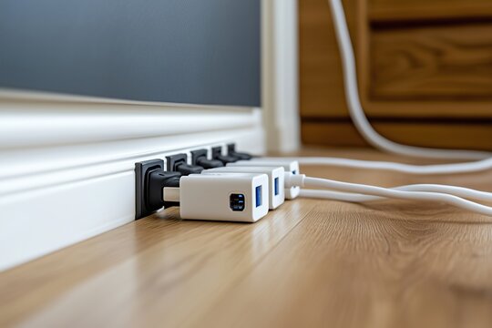 2 USB adapters and cables on the floor.