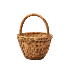 Empty woven basket with handle