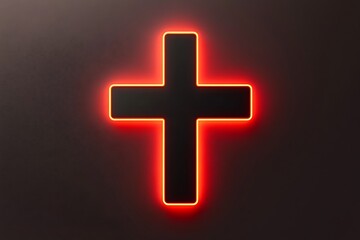 Obraz premium Sleek, Abstract Medical Cross Symbol with Clean Lines