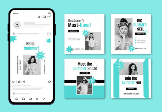 Summer Social Media Post Layout