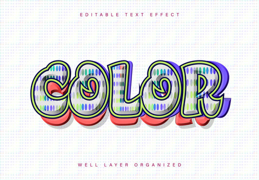Vibrant Color Text Effect Design Template with Bold Typography for Creative Graphic Projects