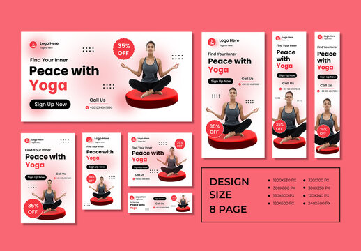 Yoga Social Media Web Banner Set