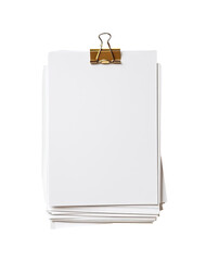 Stack of papers, gold clip