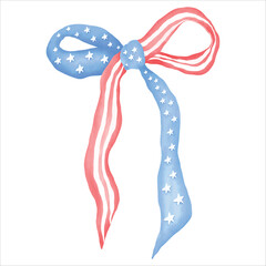 American Independence Day Bow Hand Drawn