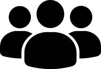 People icon vector black silhouette Cricut print design on white background