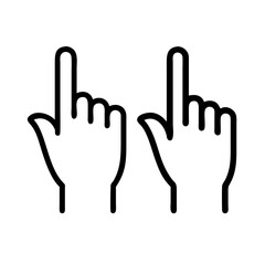 Obraz premium Directive Monochrome Minimalist Two Pointing Hands with Extended Index Fingers Icon Vector Illustration