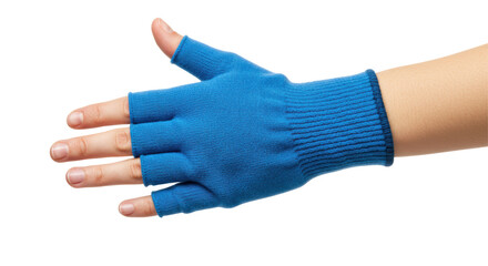 Isolated Blue Fingerless Glove