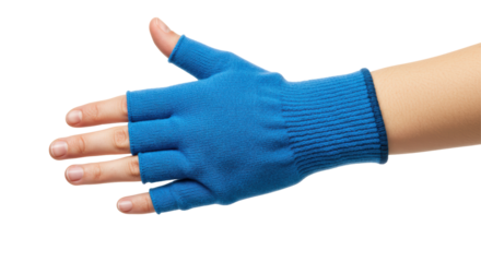 Isolated Blue Fingerless Glove