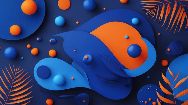 Use this Abstract Background with Blue and Orange Complementary colors for text, presentations, motion graphics, and designs.