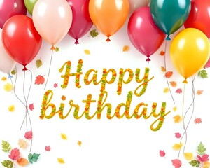 happy birthday card with balloons