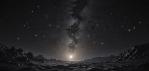 Fototapeta premium Brilliant celestial tapestry, countless stars across inky black , stardust, Milky Way, dark
