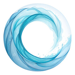 Circular water swirl pattern creates a mesmerizing abstract tunnel isolated on transparent background