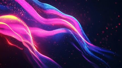 Fototapeta premium Abstract neon flowing ribbons