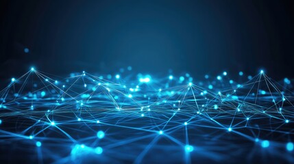 Obraz premium Abstract digital network. A complex network of interconnected nodes and lines