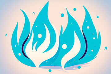 Abstract Blue Flame Illustration