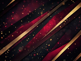 Abstract burgundy and gold diagonal lines background