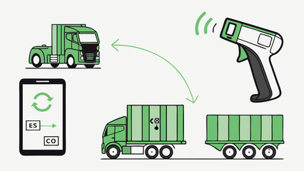 : Logistics and Transportation Management Vector