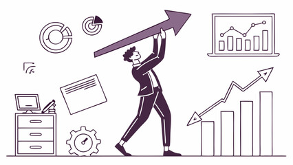  Business Growth Success Vector with Arrow Lift

