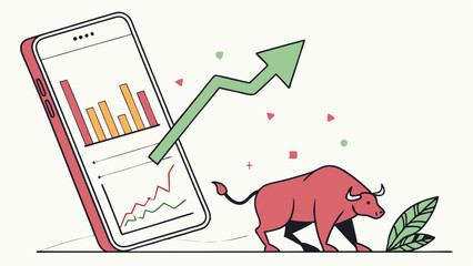 : Digital Tablet Financial Dashboard with Analytics Graph – Vector Art
