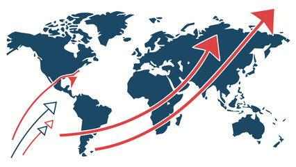: Financial Index Growth and Stock Market Rise – Vector Concept