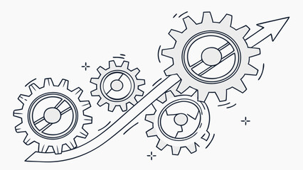 Gear System Optimization and Technical Development – Vector Art