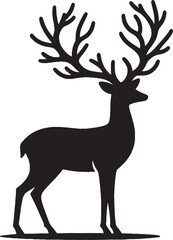 Detailed Illustration of a Majestic Deer in a Forest Setting