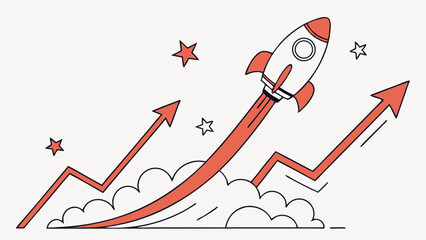 Red Arrow Graph Showing Growth – Vector Illustration

