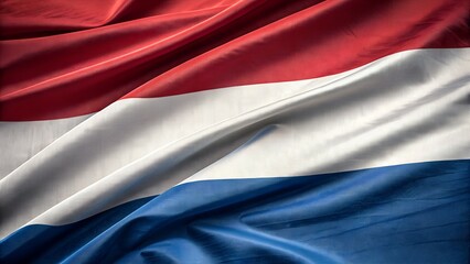 Obraz premium Netherlands Flag, with Waving Fabric Texture Close up full background
