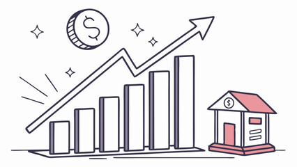 graph with arrowGrowth Graph with Upward Arrow – Vector Illustration

