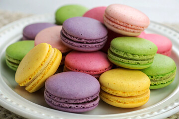 Obraz premium Delightful Assortment of Colorful Macarons A Sweet Treat for the Senses