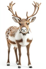 Fototapeta premium Reindeer portrait, front view, detailed fur