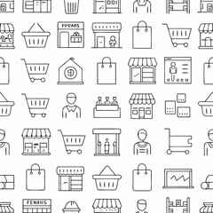Shopping Icons Set &ndash; Vector Cart, Bag & Gift Symbols for E-Commerce & Business