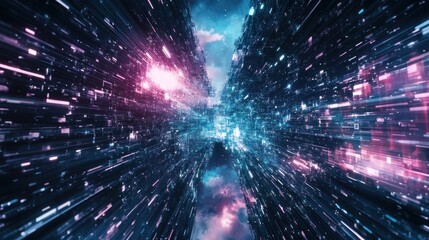Fototapeta premium Abstract digital tunnel