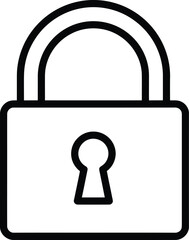Security Icon: A minimalist security icon, elegantly designed with a padlock, perfect for representing protection, privacy, and safety.