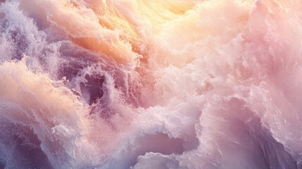 Obraz premium Whimsical Waves: A Pastel Dream of Ocean Foam