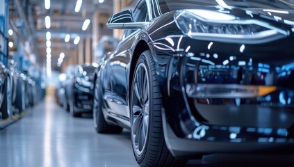 Obraz premium Electric vehicle production line