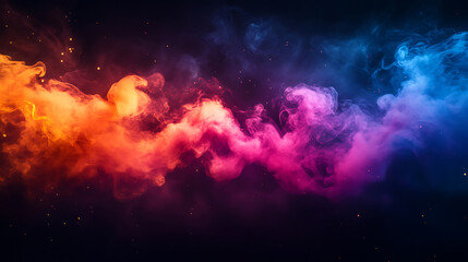 Fototapeta premium Abstract multicolored nebula cloud with fire and ice tones for modern backgrounds or artistic overlays